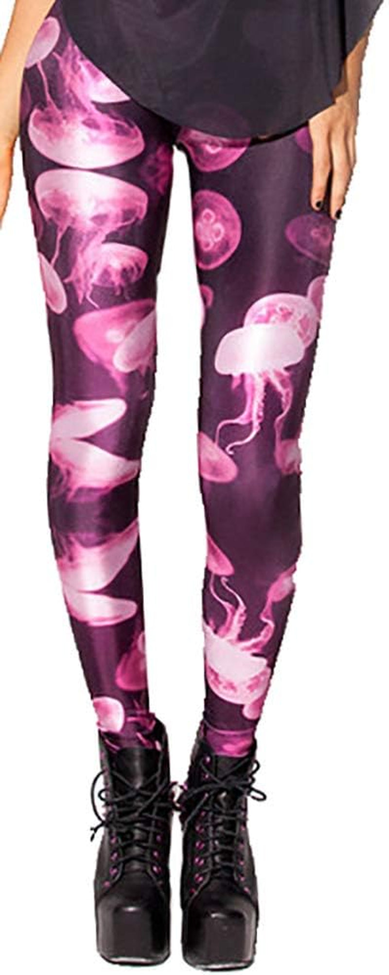 Women'S Floral Printed Footless Elastic Tights Legging