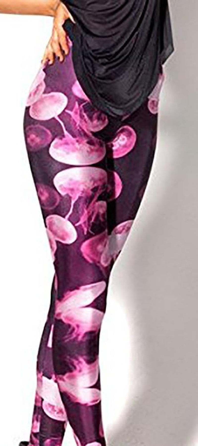 Women'S Floral Printed Footless Elastic Tights Legging