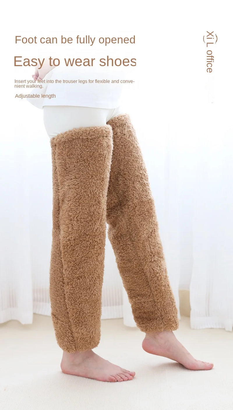 Leg Warmers Storing Winter Fluffy Warm Leg Cover Home over Knee Socks Thick Koolo Leg Warmers Bed Long Socks Warm Socks