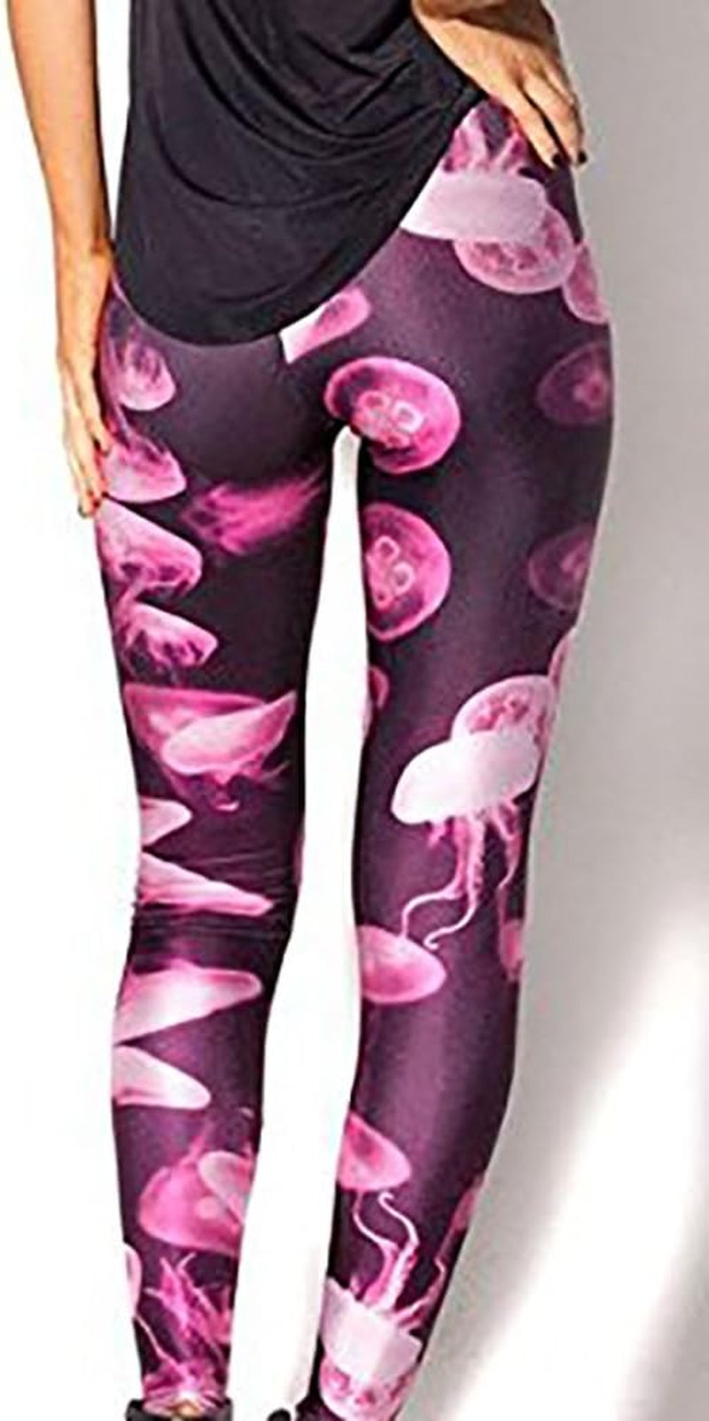 Women'S Floral Printed Footless Elastic Tights Legging