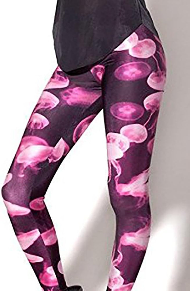 Women'S Floral Printed Footless Elastic Tights Legging