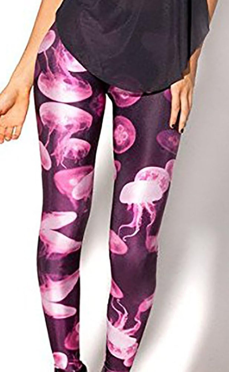 Women'S Floral Printed Footless Elastic Tights Legging